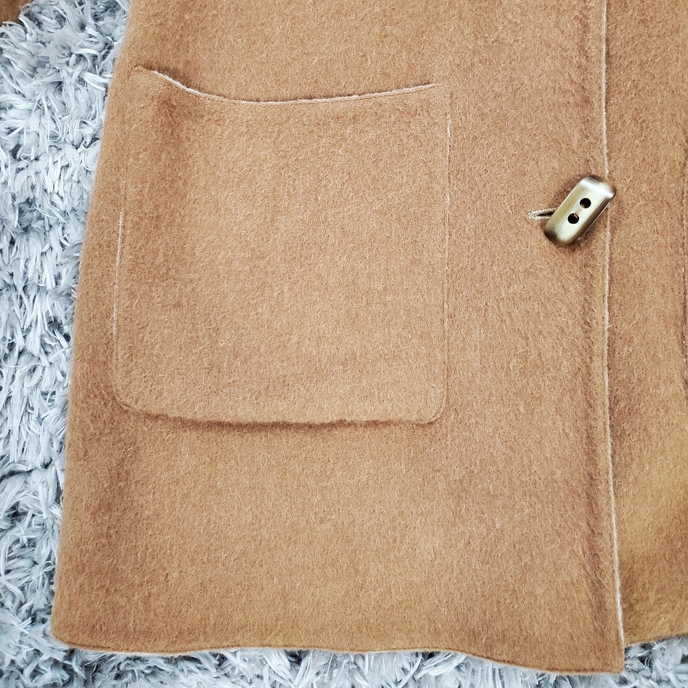 Alpaca 111 70% Baby Alpaca 30% Wool Tan Biege Reversible Coat Size M - Picture 6 of 9
